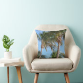 Coconut Palm Trees on the Beach Blue/Green/Brown Throw Pillow (Chair)