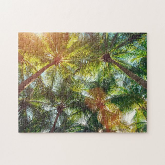 Coconut Palm trees on the Beach Jigsaw Puzzle (Horizontal)
