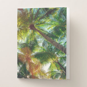 Coconut Palm trees on the Beach Pocket Folder