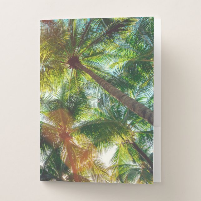 Coconut Palm trees on the Beach Pocket Folder (Front)