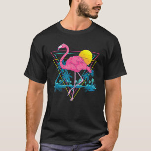 Coconut Palm Trees Pink Flamingo Sunset Tropical S T-Shirt