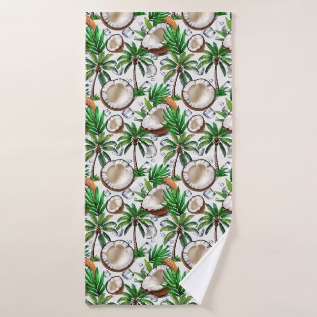 Coconut Palm Trees Tropical Design  Bath Towel (Bath Towel)