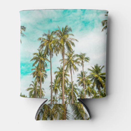 Coconut Palm Trees Vintage Filter Can Cooler