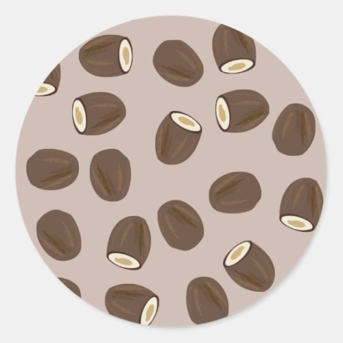 Coconut Pattern Classic Round Sticker