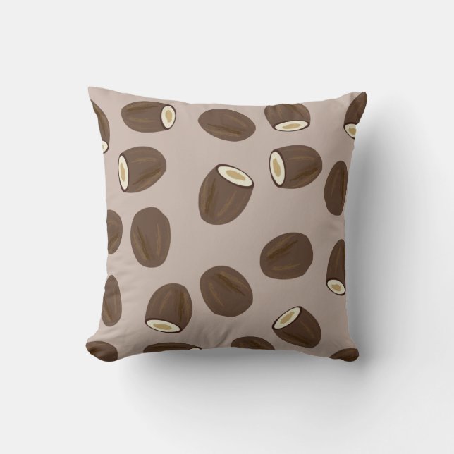 Coconut Pattern Throw Pillow (Front)