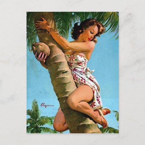 Coconut Pin Up Postcard