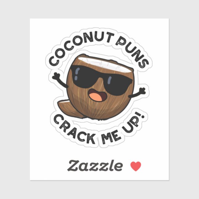 Coconut Puns Crack Me Up Funny Fruit Pun  Sticker (Sheet)