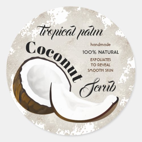 Coconut Scrub Classic Round Sticker