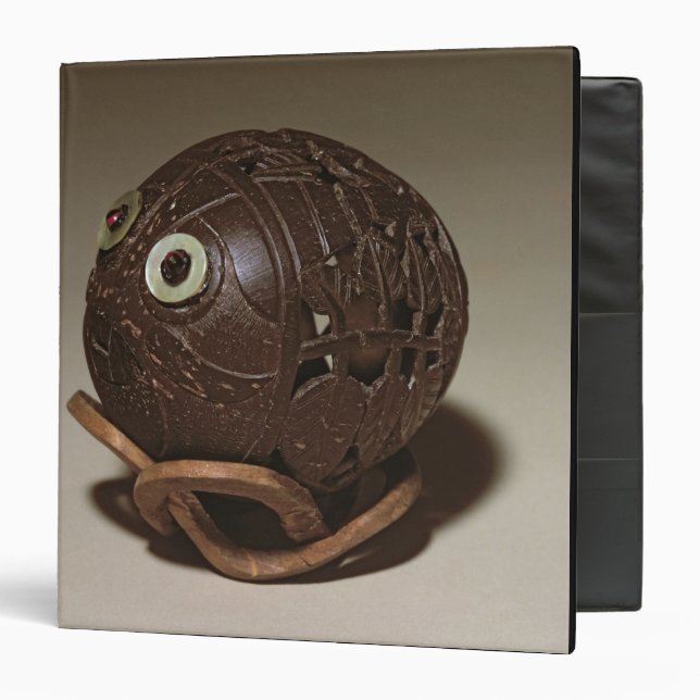 Coconut sculpted into a face, c.1895 binder (Front/Inside)