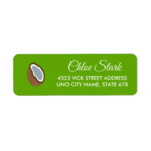 Coconut slice on green Return Address Label