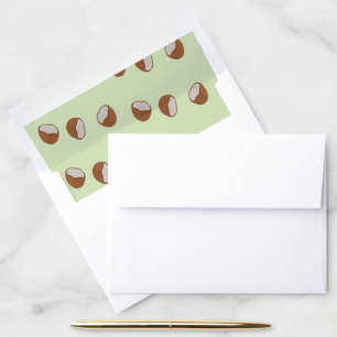 Coconut slices pattern on green envelope liner