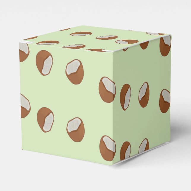 Coconut slices pattern on green favor boxes (Front Side)