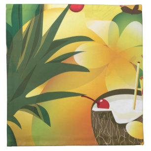 Coconut Tiki Bar Tropical Luau Party Napkin