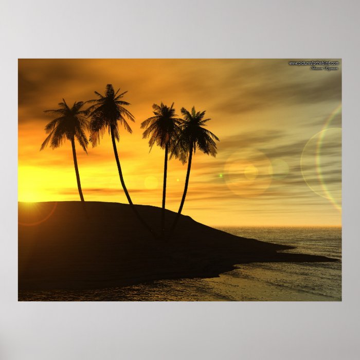 Coconut Tree Island Print