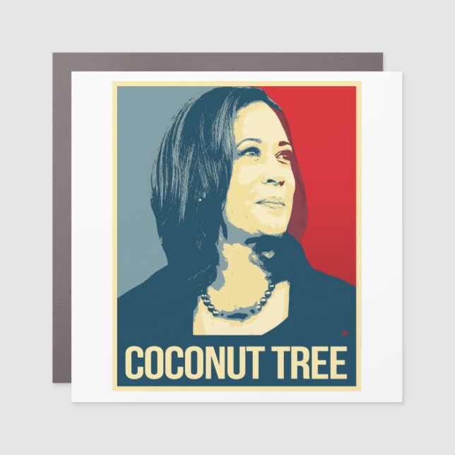 Coconut Tree Kamala Car Magnet (Front)