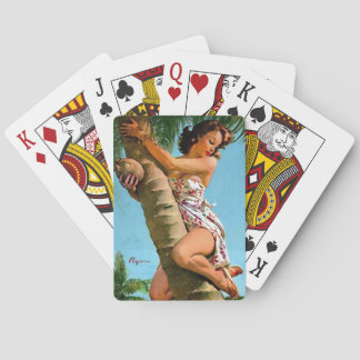 Coconut tree pin up poker cards