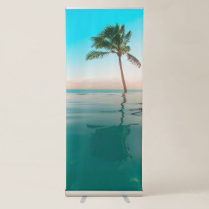 Coconut Tree whit beach Vertical Retractable Banner