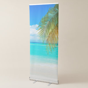 Coconut Tree Whit Sea Beach Vertical  Retractable Banner