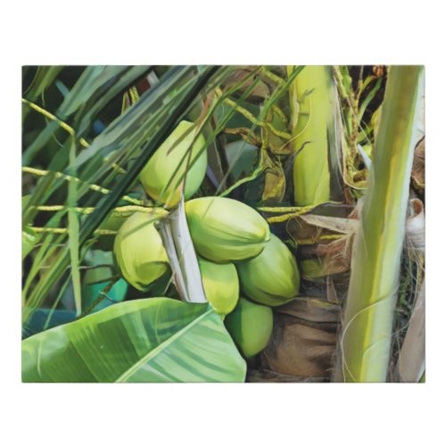 Coconut Trees Tropical Personalize Custom Photo Faux Canvas Print