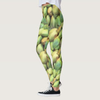 Cute koala and coconut cartoon illustration leggings