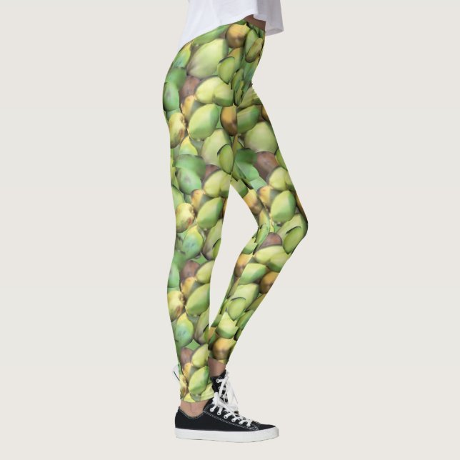 Coconut Tropical Fruit Pattern Leggings (Right)