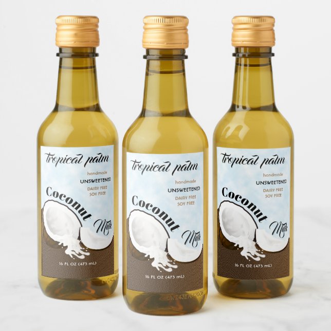 Coconut Tropical Fruit Wine Label