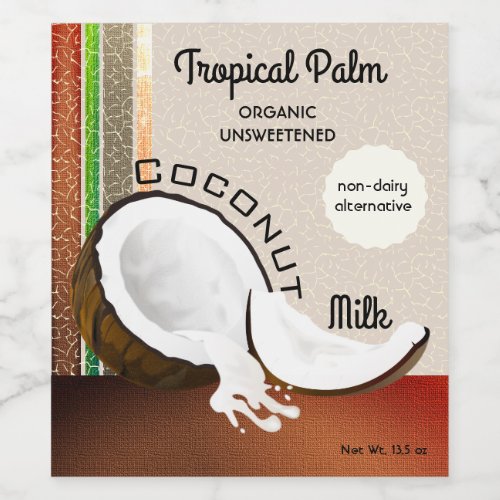 Coconut Tropical Fruit Wine Label