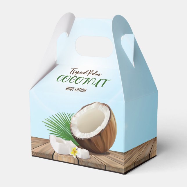 Coconut Tropical Product Favor Boxes (Front Side)