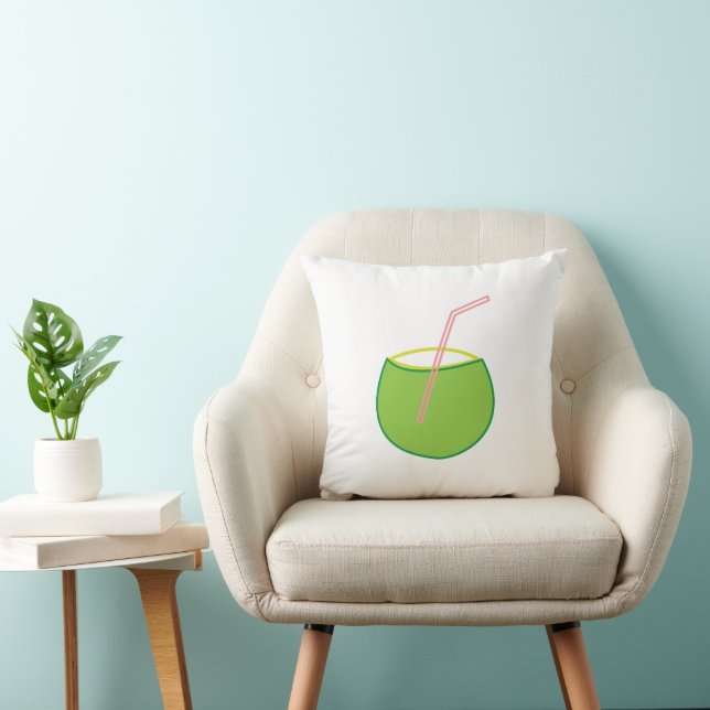 Coconut Water Coconut Fruit  Throw Pillow (Chair)