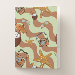 Coconuts, Cameras, and Starfish Pocket Folder