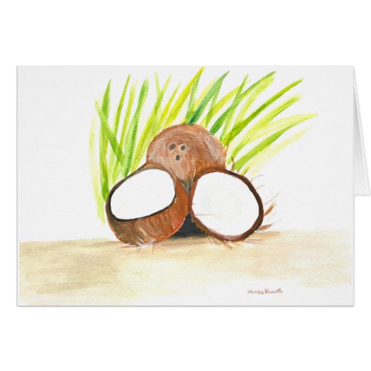 Coconuts fruits watercolour cards (Front Horizontal)