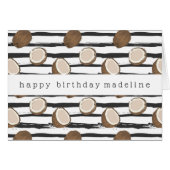 Coconuts on Grunge Stripes Pattern (Front Horizontal)