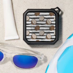 Coconuts on Grunge Stripes Pattern Bluetooth Speaker