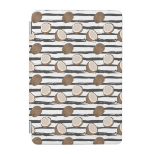 Coconuts on Grunge Stripes Pattern iPad Mini Cover