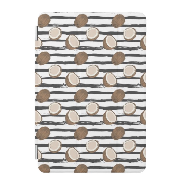 Coconuts on Grunge Stripes Pattern iPad Mini Cover (Front)