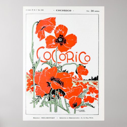  Cocorico Vintage Advertisement _ Red Flowers Poster