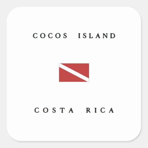 Cocos Island Costa Rica Scuba Dive Flag Square Sticker