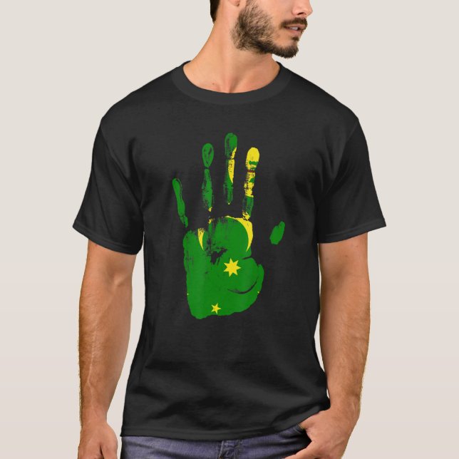 Cocos Island Flag Hand Men Women Kids T-Shirt (Front)