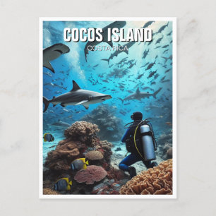 Cocos Island Scuba Diver Postcard