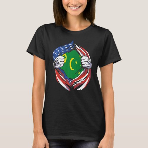 Cocos Islands Flag American Proud of My Heritage T_Shirt