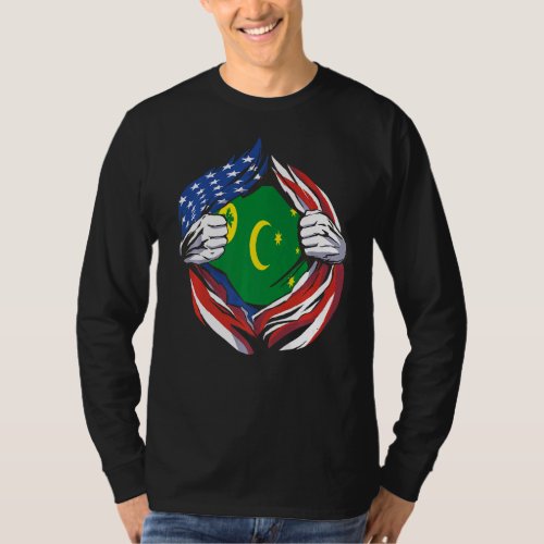 Cocos Islands Flag American Proud of My Heritage T_Shirt