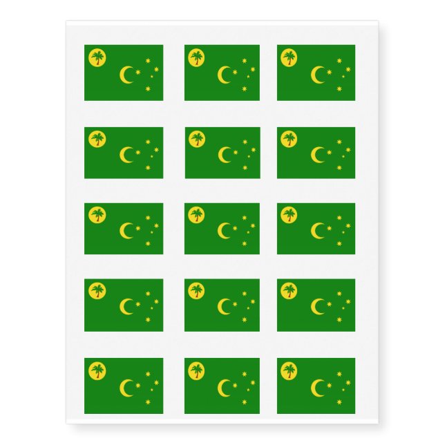 COCOS ISLANDS FLAG TEMPORARY TATTOOS (Front)