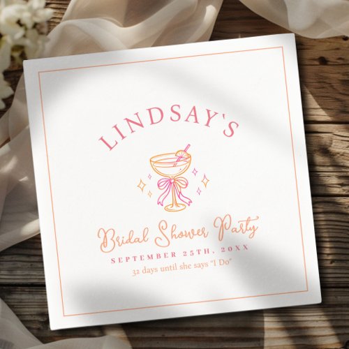 Coctail Bridal Shower Napkins