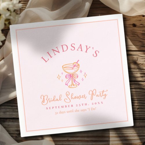 Coctail Bridal Shower Napkins