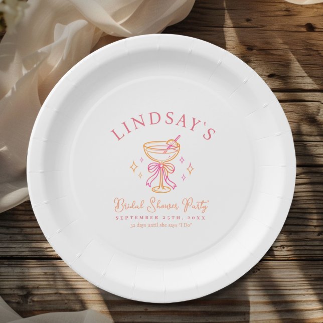 Coctail Bridal Shower Paper Plates (Coctail Bridal Shower Paper Plates)
