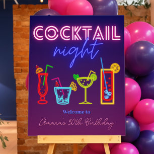 Coctail Night - Neon Drink Welcome Sign