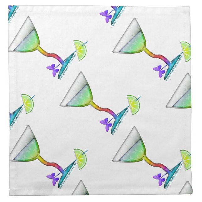 COCTAIL or DINNER NAPKINS - BUTTERFLY MARTINI (Front)