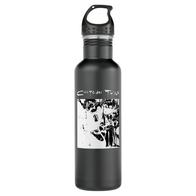 Cocteau Twins Black and White Stainless Steel Water Bottle (Front)
