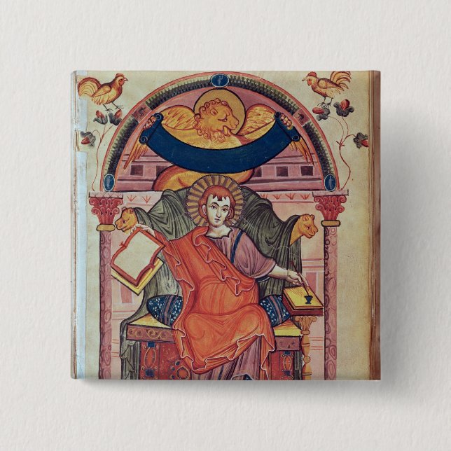Cod.22 St. Mark, from the Ada manuscript Pinback Button (Front)