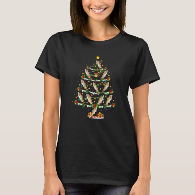 Cod Fish  Xmas Lights Cod Fish Christmas Tree T-Shirt (Front)